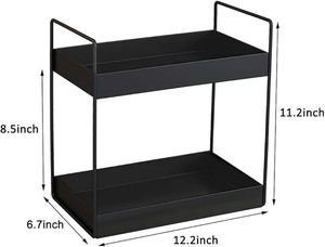 2 Tier Luxury Herb & Spice Shelf Stand <b>Pantry</b> Organizer Commercial <b>Kitchen</b> Seasoning Holder Glass Spice Rack - Product Image 6