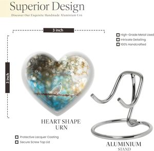 นกพิราบสีขาวบนต้นไม้-โกศรูปหัวใจคอมโบ2 (โกศ10นิ้วและโกศ) - Product Image 3