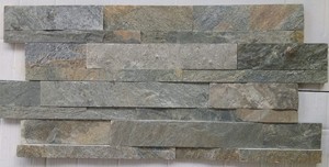Vente en gros de panneaux muraux en ardoise quartzite verte Zeera Pierre de culture naturelle pour la décoration de villas et d'hôtels Finition de surface divisée - Product Image 6