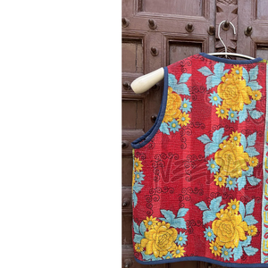 Chaleco Kantha de algodón bordado elegante hecho a mano para mujer, Chaqueta corta de invierno, chaleco con diseño de retazos, ropa exterior de lona - Product Image 3
