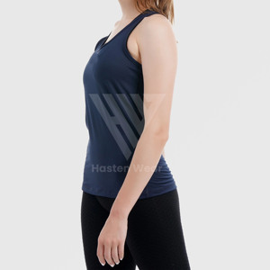 Nueva edición de la mujer Racerback Stringer chaleco Yoga Wear Tank Top ropa deportiva de secado rápido con logotipo frontal personalizable - Product Image 2