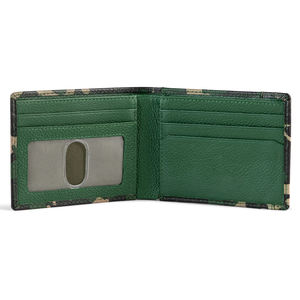 Portefeuille pliable personnalisé en nylon Oxford à motif de nœud vert pour homme, porte-cartes de crédit - Product Image 3