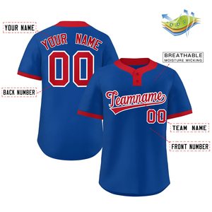 Maillot de baseball streetwear chemise en maille à séchage rapide boutonnée uniforme de softball personnalisé pour jeunes coutures audacieuses design rétro USA - Product Image 2
