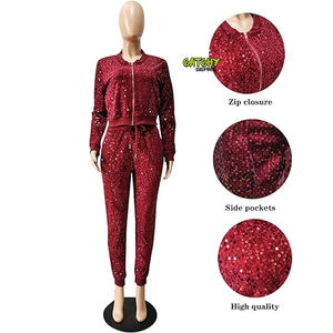 Conjunto de chándal Juicy y Sudadera con capucha de terciopelo de dos piezas con diamantes personalizados, conjunto de terciopelo de 2 piezas con diamantes de imitación para mujer - Product Image 6