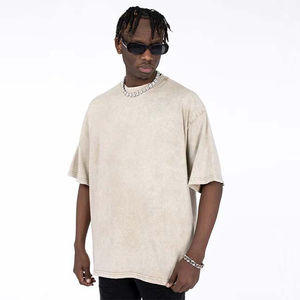 เสื้อยืดผ้าครอปไซส์ใหญ่แนววินเทจของผู้ชายเสื้อยืดสีเทาย้อนยุคทรงบ็อกซี่ฟิตไซส์ออกแบบได้ตามต้องการ - Product Image 1