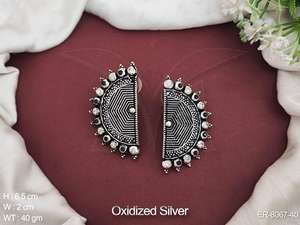 Bijoux oxydés en forme de demi-cercle Style fantaisie vêtements de créateurs Style Antique hauts oxydés goujons boucles d'oreilles femmes ensembles de bijoux - Product Image 4