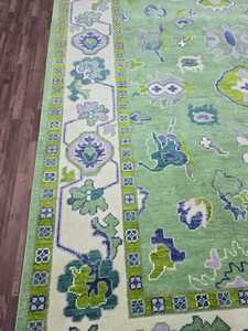 พรมพรมสีเขียวเบจโทนสีเขียวสวยแบบตุรกีพรมขนสัตว์ทำด้วยมือโบราณพรมสำหรับห้องนอนห้องนั่งเล่น9x12 - Product Image 6