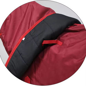 Red Cold Waterproof Horse Turnout Rug With High Neck Large Tail Flap 4 Leg Straps Oxford Fabric Winter Outdoor Use <b>Fleece</b> Lining - Product Image 5