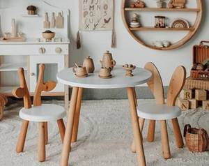 Modern Montessori <b>Study</b> <b>Table</b> Chair Set Solid Wood Eco-Friendly Safe <b>for</b> <b>Kids</b>' Learning School Hotel Bathroom Living Room - Product Image 3