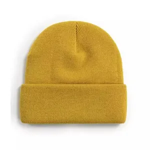 Unisex Neon <b>Green</b> Beanie Knit Winter <b>Hat</b> 56-58CM Casual Adult Acrylic Cuffed Solid Design - Product Image 3