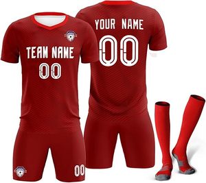 Breathable Sublimation Printed Soccer Uniform Sets | Custom Logo <b>Football</b> Jerseys Shorts <b>Socks</b> | High Quality 100% Polyester - Product Image 6