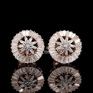 Tapered Baguette Cut VVS Clarity Lab Grown Diamonds 10Kt White Gold Stud Pendientes Unisex Iced Out Hip Hop Style - Product Image 2