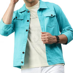 แจ็คเก็ตยีนส์ผู้ชายทรงสลิมฟิต ผลิตอย่างมืออาชีพ เหมาะสำหรับสวมใส่ลำลองและกิจกรรมกลางแจ้ง พร้อมบริการสกรีนโลโก้ตามสั่ง - Product Image 1