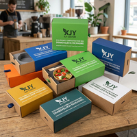 Caja de Comida para Llevar Ecológica Personalizada XJY, Embalaje de Cartón Corrugado con Forro de Esponja e Impresión de Logotipo