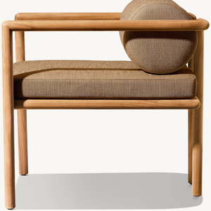 เก้าอี้เดี่ยวสไตล์โมเดิร์นเรียบง่าย ทำจากไม้สักที่เป็นมิตรต่อสิ่งแวดล้อม สำหรับใช้งานกลางแจ้ง พร้อมเบาะโฟม - Product Image 2