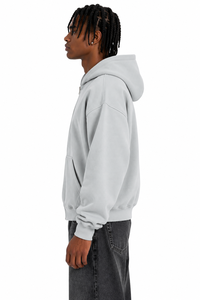 Sudadera con Capucha AURA para Hombre, Color Gris Claro, Cierre de Cremallera, Felpa, Corte Regular, para Otoño, 100% Algodón, 350g - Product Image 3