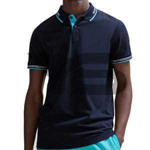 T-shirts polo personnalisés en coton doux de haute pureté Chemises polo Slim Fit anti-rides pour hommes avec logo personnalisé - Product Image 4