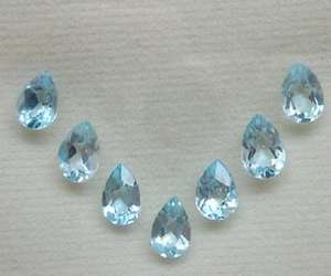 Piedra preciosa cortada facetada con forma de pera azul cielo natural 3x5mm a 10x14mm para la fabricación de joyas - Product Image 2