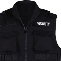 Gilet de sécurité léger sans manches noir multi-poches Rip Stop tactique respirant imperméable coupe-vent service OEM strass