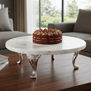 Plateau de service en marbre naturel haut de gamme plateau fait à la main de luxe élégant Design moderne Unique pour hôtel bureau cuisine en gros - Product Image 5