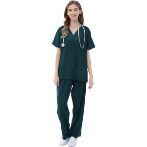 Uniformes médicos conjuntos algodón poliéster Jogger pantalones venta al por mayor Médicos Enfermeras Hospital Scrub trajes Unisex logotipo personalizado - Product Image 1