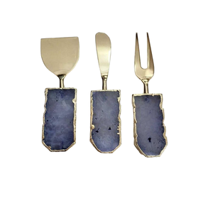 Juego de cubiertos de latón con mango de resina para mesa de cocina, herramientas para cortar queso, tamaño personalizado, precio mayorista - Product Image 4