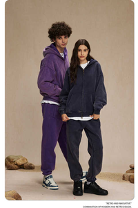 Chándal de gran tamaño con estampado de bordado abullonado para invierno, abrigo suelto, chándal ajustado para hombre, chándal Tech Fleece para correr con logotipo personalizado - Product Image 3