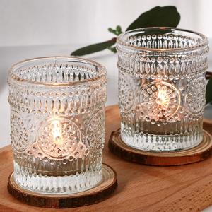 Porte-bougie en verre de couleur cristal, 5 pièces, haute qualité, durable, réutilisable, pour mariage, 17x9x3 pouces - Product Image 3