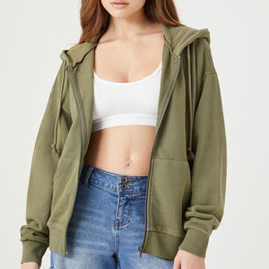 Custom Women Casual Hoodie Casual Women's Hoodies & Sweatshirts <b>Zip</b> <b>Up</b> <b>Cropped</b> Oversized Hoodies for Women - Product Image 5