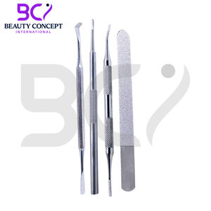 Instruments de podologie : Coupe-ongles, ciseaux à cuticules, limes à ongles, repousse-cuticules, outils de soin des ongles en acier inoxydable - Product Image 6