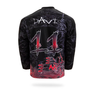 Maillot de hockey personnalisable en or avec broderie et impression, design sur mesure, vêtements de sport pour adultes, tout logo, sublimation, OEM, nom de l'équipe - Product Image 2