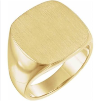 Bague signet homme avec logos personnalisés, plaqué or 18 carats, acier inoxydable
