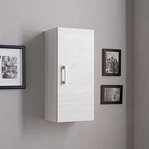 Mobile Bagno Sospeso Koricini Ravenna 31,5 cm in Rovere Bianco con Anta Singola e Maniglia Cromata - Product Image 2