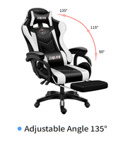 Chaise de jeu confortable en cuir PU chaises de jeu d'ordinateur rose en gros chaise de jeu Razer avec repose-pieds et massage