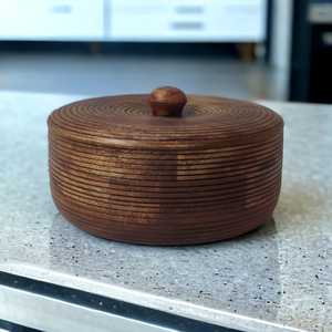 Venta caliente de lujo antiguo Vintage Mango madera ensalada fruta servir tazón marrón Natural tapa ecológica para juego de vajilla de cocina - Product Image 1