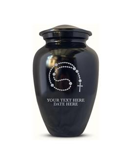 Urna Funeraria Personalizada para Cenizas de Adultos, Hombres y Mujeres, Urna de Aluminio Grabada con Nombre y Fecha, Color Negro, Tamaño Personalizado - Product Image 2