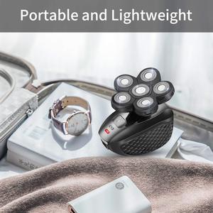Kit de rasoir électrique sans fil multifonctionnel pour crâne chauve avec cinq lames, étanche et lavable, rechargeable par USB IPX7 - Product Image 4