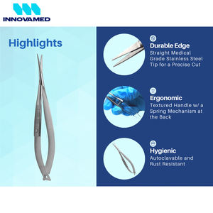 Ciseaux à cuticules micro-spring en acier inoxydable, soin des ongles, coupe des sourcils et des cils, élimination des peaux mortes, outil de manucure professionnel - Product Image 3