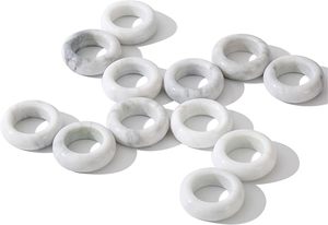 ห่วงรัดผ้าเช็ดปากหินอ่อนสีขาวแบบทันสมัยสำหรับตกแต่งโต๊ะอาหารในห้องครัววันหยุดคริสต์มาสและงานแต่งงานสำหรับโอกาสพิเศษ - Product Image 4