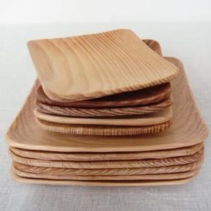 Atractivo plato de ensalada de madera bandeja para servir caja de pino Tema de amor barco ovalado dulces galletas comida fruta decoración del hogar regalo - Product Image 4