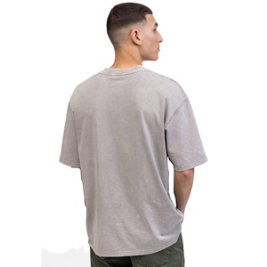 T-shirt tendance à épaules tombantes pour homme, coupe ample en coton, style streetwear décontracté, idéal pour l'été, design personnalisé, fabrication OEM, marque privée, livraison rapide - Product Image 3
