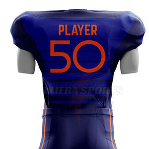 เสื้อฟุตบอลอเมริกันสั่งทำพิเศษ คุณภาพสูง ผลิตจากโพลีเอสเตอร์ 100% ระบายอากาศได้ดี ซับเหงื่อ แห้งไว แขนสั้น สำหรับเล่นกีฬา พร้อมลายพิมพ์ - Product Image 5