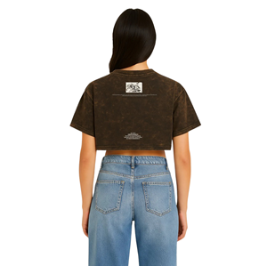 Camiseta Corta para Mujer, Lavada al Ácido, Ecológica, Transpirable, de Algodón Suave, Informal, para Calle, Moda de Verano - Product Image 4