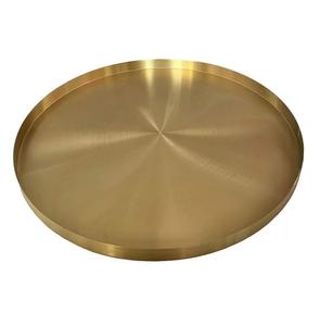 Plateau rond décoratif en laiton doré avec poignées Service polyvalent pour table basse Ottoman Service idéal Affichage - Product Image 4