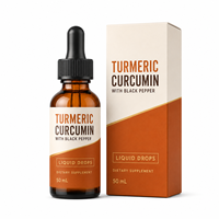 Gouttes liquides de curcumine à 95 % de curcuminoïdes avec poivre noir, gingembre et Boswellia pour le soutien des articulations et du système immunitaire, en vrac OEM