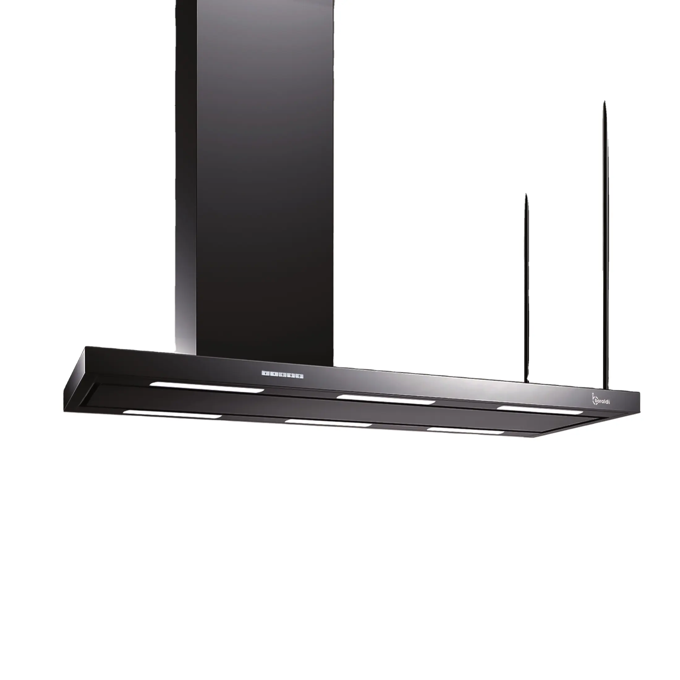 High Quality Made in Italy Design Black Island Hood Range Hood 146x60 cm ELEA ISOLA for Kitchen and Cooking