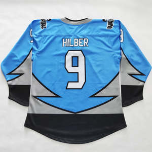 Maillot de hockey sur glace personnalisé de vêtements de sport | 100% maillot de hockey sur glace respirant en polyester coupe et couture logo en sergé nom et numéro - Product Image 6