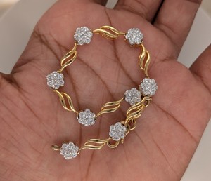 2.45 Ct Lab Grown Diamond Cluster Tennis <b>Bracelet</b>, Vintage Style Diamond <b>Bracelet</b>, <b>Solid</b> 14k White/Yellow/Rose Gold Jewelry Gift - Product Image 6