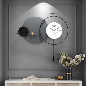 Large Modern Metal Hanging Wall <b>Clock</b> for Living Room Luxury Decorative Silent <b>Battery</b>-Operated Needle Display Handmade Wall Art - Product Image 1