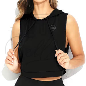 Nouveau design, meilleure arrivée, débardeur à capuche pour femme, séchage rapide, respirant, taille standard, prix bas, tissu confortable, logo sur le devant - Product Image 3